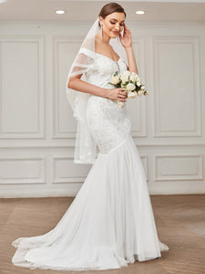 Color=White | Sleeveless Off Shoulders Fishtail Wholesale Wedding Dresses-White 5
