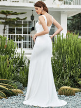 Load image into Gallery viewer, Color=Cream | Elegant Sleeveless Square Neckline Wedding Dress-Cream 2