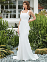 Load image into Gallery viewer, Color=Cream | Elegant Sleeveless Square Neckline Wedding Dress-Cream 3