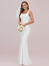 Load image into Gallery viewer, Color=Cream | Elegant Sleeveless Square Neckline Wedding Dress-Cream 7