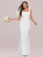 Load image into Gallery viewer, Color=Cream | Elegant Sleeveless Square Neckline Wedding Dress-Cream 8