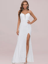 Load image into Gallery viewer, Color=Cream | Sexy Deep V Neck Fishtail Silhouette Wholesale Wedding Dresses-Cream 6