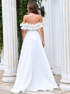 Color=Cream | Adorable Stringy Selvedge Off Shoulders Wholesale Wedding Dresses-Cream 2