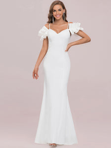 Color=Cream | Gorgeous Floor Length Short Sleeves Wholesale Wedding Dresses-Cream 6