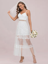 Load image into Gallery viewer, Color=Cream | A-line Deep V-neck Wholesale Wedding Dresses-Cream 8