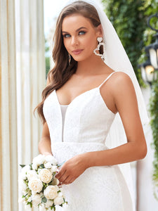 Color=Cream | Flattering Sleeveless Floor Length Wholesale Wedding Dresses-Cream 5