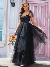 Load image into Gallery viewer, Color=Black | Sweetheart Neckline Floor Length Wholesale Wedding Dresses-Black 4