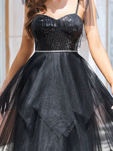 Load image into Gallery viewer, Color=Black | Sweetheart Neckline Floor Length Wholesale Wedding Dresses-Black 5