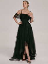 Load image into Gallery viewer, Color=Black | Splendid Floor Length Asymmetrical Hem Wholesale Wedding Dresses-Black 1