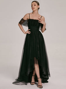 Color=Black | Splendid Floor Length Asymmetrical Hem Wholesale Wedding Dresses-Black 1