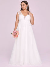 Load image into Gallery viewer, Color=Cream | Sleeveless Deep V Neck Floor Length Wholesale Wedding Dresses-Cream 6