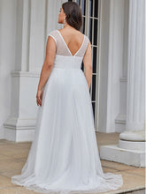 Load image into Gallery viewer, Color=Cream | Sleeveless Deep V Neck Floor Length Wholesale Wedding Dresses-Cream 2