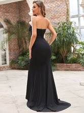 Load image into Gallery viewer, Color=Black | Strapless Fishtail Floor Length Wholesale Wedding Dresses-Black 2