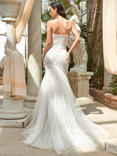 Load image into Gallery viewer, Color=Cream | Sleeveless Sweetheart Neck Split Wholesale Wedding Dresses-Cream 4