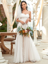 Load image into Gallery viewer, Color=Cream | Sleeveless Sweetheart Neck Split Wholesale Wedding Dresses-Cream 3