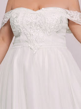 Load image into Gallery viewer, Color=Cream | A-Line Off Shoulder Floor Length Wholesale Wedding Dresses-Cream 5
