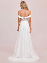 Load image into Gallery viewer, Color=White | Off Shoulders Fishtail Floor Length Wholesale Wedding Dresses-White 6