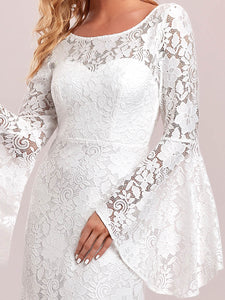Color=White | Round Neck Bat-Wing Sleeves A Line Wholesale Wedding Dresses-White 5