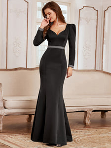 Elegant Queen-Style Fishtail Wholesale Evening Dress with Long Sleeve EM00130