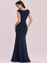 Load image into Gallery viewer, Color=Navy Blue | Adorable Wholesale Oblique Neck Sleeveless Bridesmaid Dress-Navy Blue 2