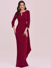 Load image into Gallery viewer, Color=Burgundy | Women&#39;S Wholesale Simple Floor-Length Bridesmaid Dress With Cut-Out Design -Burgundy 4