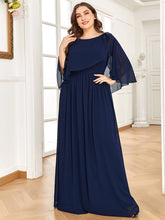 Load image into Gallery viewer, Color=Navy Blue | Wholesale Mother of the Bride Dresses With Round Neck A Line-Navy Blue 1