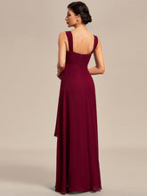 Load image into Gallery viewer, Color=Burgundy | Elegant Two-piece Double Lotus Wholesale Chiffon Mother of the Bride Dresses-Burgundy 6