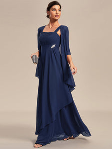 Color=Navy Blue | Elegant Two-piece Double Lotus Wholesale Chiffon Mother of the Bride Dresses-Navy Blue 10
