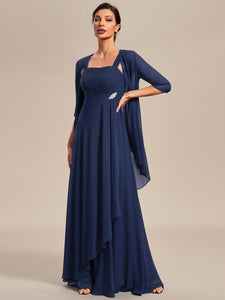 Color=Navy Blue | Elegant Two-piece Double Lotus Wholesale Chiffon Mother of the Bride Dresses-Navy Blue 11
