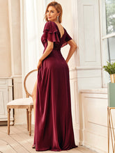 Load image into Gallery viewer, Color=Burgundy | Boat Neck Straight Wholesale Mother of Bridesmaid Dresses-Burgundy 2