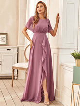 Load image into Gallery viewer, Color=Orchid | Boat Neck Straight Wholesale Mother of Bridesmaid Dresses-Orchid 4