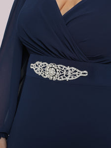 Color=Navy Blue | Long Sleeves Pencil Wholesale Mother of Bridesmaids Dresses-Navy Blue 5