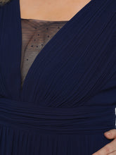 Load image into Gallery viewer, Color=Navy Blue | Deep V Neck Straight Wholesale Mother of the Bride Dresses-Navy Blue 5