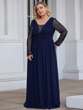 Load image into Gallery viewer, Color=Navy Blue | Deep V Neck Straight Wholesale Mother of the Bride Dresses-Navy Blue 1