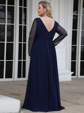 Load image into Gallery viewer, Color=Navy Blue | Deep V Neck Straight Wholesale Mother of the Bride Dresses-Navy Blue 4