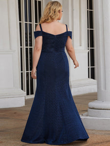 Color=Navy Blue | Deep V Neck Floor Length Wholesale Mother of Bridesmaids Dresses-Navy Blue 2