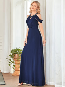 Color=Navy Blue | Fishtail Off Shoulders Wholesale Mother of the Bride Dresses-Navy Blue 4
