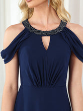Load image into Gallery viewer, Color=Navy Blue | Fishtail Off Shoulders Wholesale Mother of the Bride Dresses-Navy Blue 5