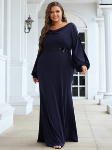 Color=Navy Blue | Fishtail Wholesale Mother of the Bride Groom Dresses-Navy Blue 6