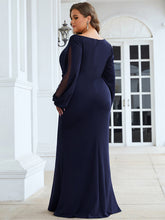 Load image into Gallery viewer, Color=Navy Blue | Fishtail Wholesale Mother of the Bride Groom Dresses-Navy Blue 7