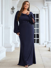 Load image into Gallery viewer, Color=Navy Blue |Plus Size Fishtail Wholesale Mother of the Bride Groom Dresses-Navy Blue 4