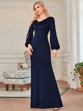 Load image into Gallery viewer, Color=Navy Blue | Fishtail Wholesale Mother of the Bride Groom Dresses-Navy Blue 1