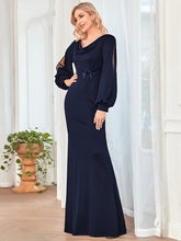 Load image into Gallery viewer, Color=Navy Blue | Fishtail Wholesale Mother of the Bride Groom Dresses-Navy Blue 3