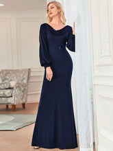 Load image into Gallery viewer, Color=Navy Blue | Fishtail Wholesale Mother of the Bride Groom Dresses-Navy Blue 4