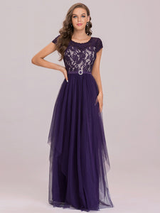 Color=Dark Purple | Sleeveless Women'S Evening Dress With Round Neck-Dark Purple 6