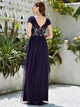Load image into Gallery viewer, Color=Dark Purple | Sleeveless Women&#39;S Evening Dress With Round Neck-Dark Purple 2