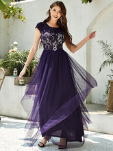Load image into Gallery viewer, Color=Dark Purple | Sleeveless Women&#39;S Evening Dress With Round Neck-Dark Purple 3