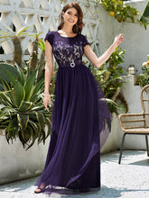 Load image into Gallery viewer, Color=Dark Purple | Sleeveless Women&#39;S Evening Dress With Round Neck-Dark Purple 4