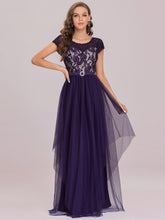 Load image into Gallery viewer, Color=Dark Purple | Sleeveless Women&#39;S Evening Dress With Round Neck-Dark Purple 7