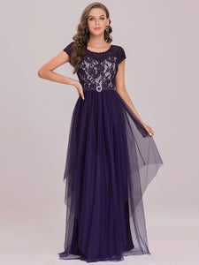Color=Dark Purple | Sleeveless Women'S Evening Dress With Round Neck-Dark Purple 7